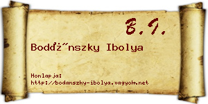 Bodánszky Ibolya névjegykártya
