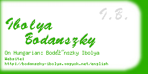 ibolya bodanszky business card